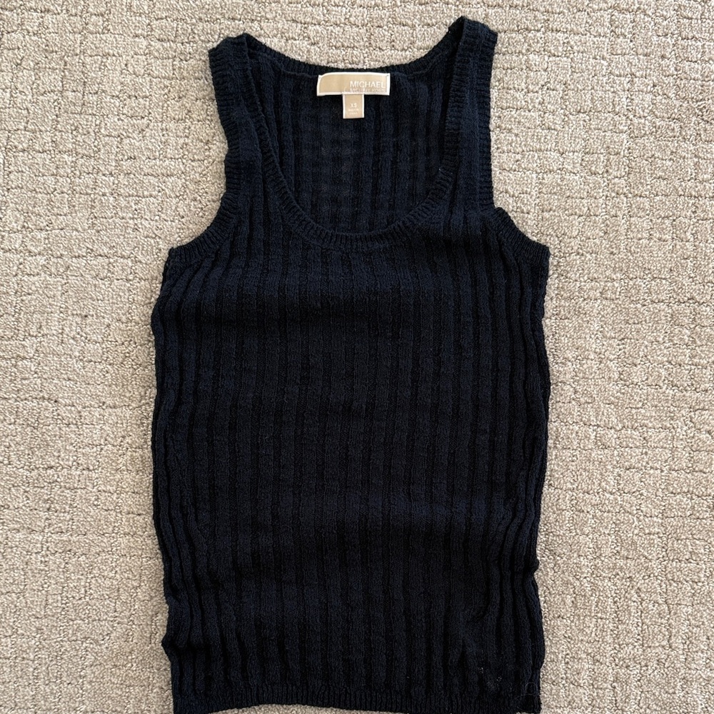 MICHAEL Michael Kors Navy Ribbed Sweater Tank